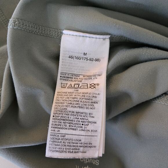 Gap Sage Green Studio Sky High Flare Leggings Pants Size M - Picture 10 of 11